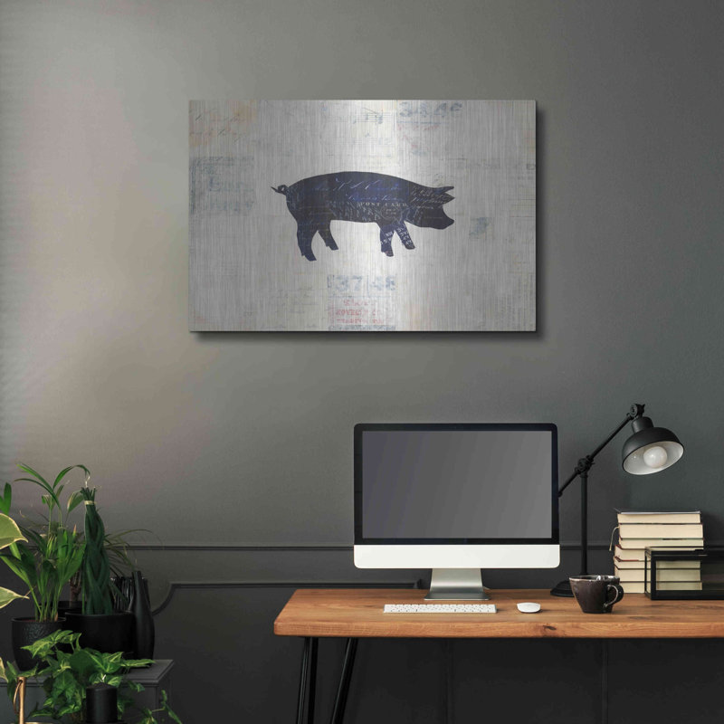 Ophelia & Co., «Le Cochon Silhouette» par Courtney Prahl, art mural en métal, 36 po x 24 po, H 24 po x l 36 po
