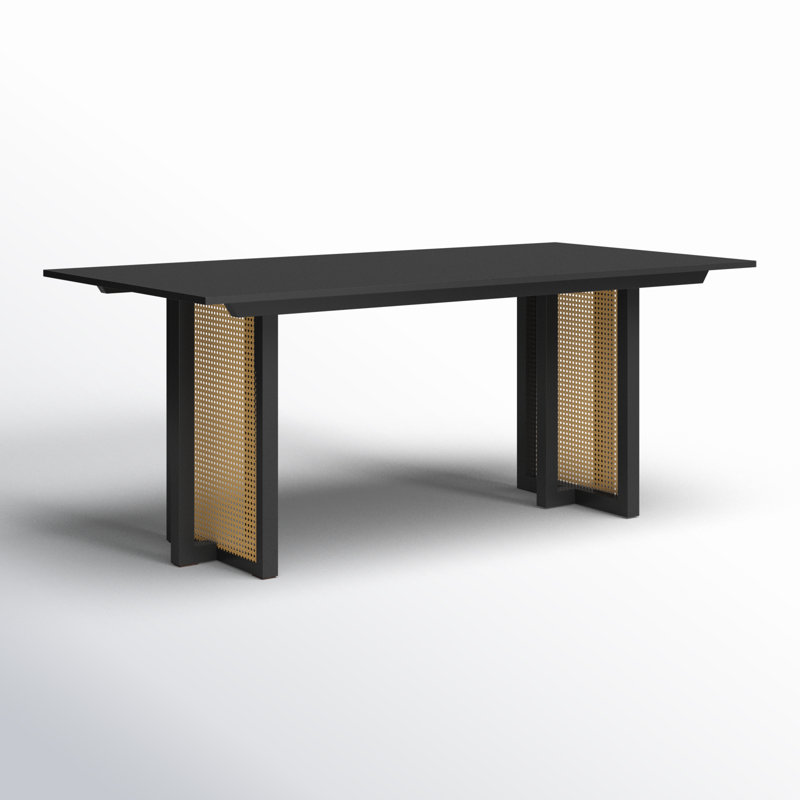 Calila 72" Cane Dining Table, Black