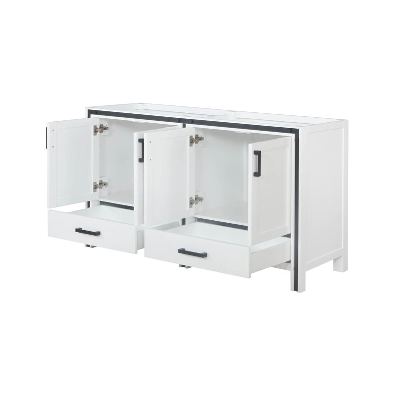 Ziva 60" White Freestanding Double Bathroom Vanity