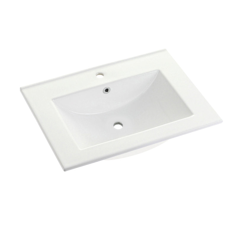 Ultra Modern 24'' Single Bathroom Vanity Top in White with Sink