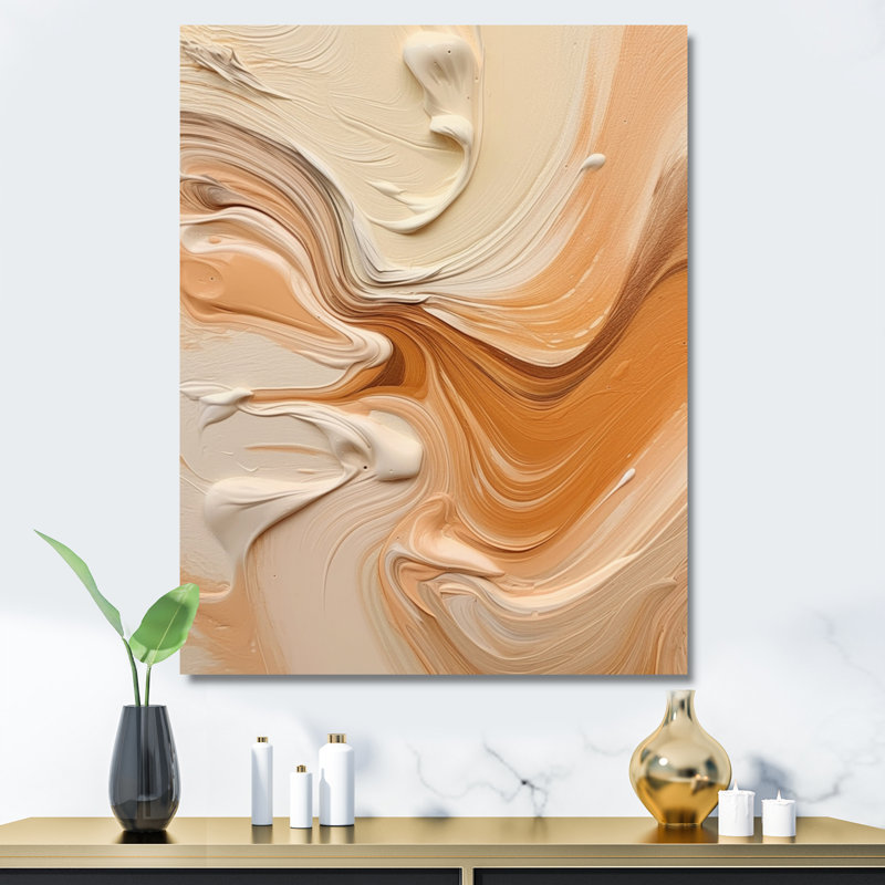 «Orange» et «Beige», impression sans cadre III, Toile tendue, 20" H x 12" W
