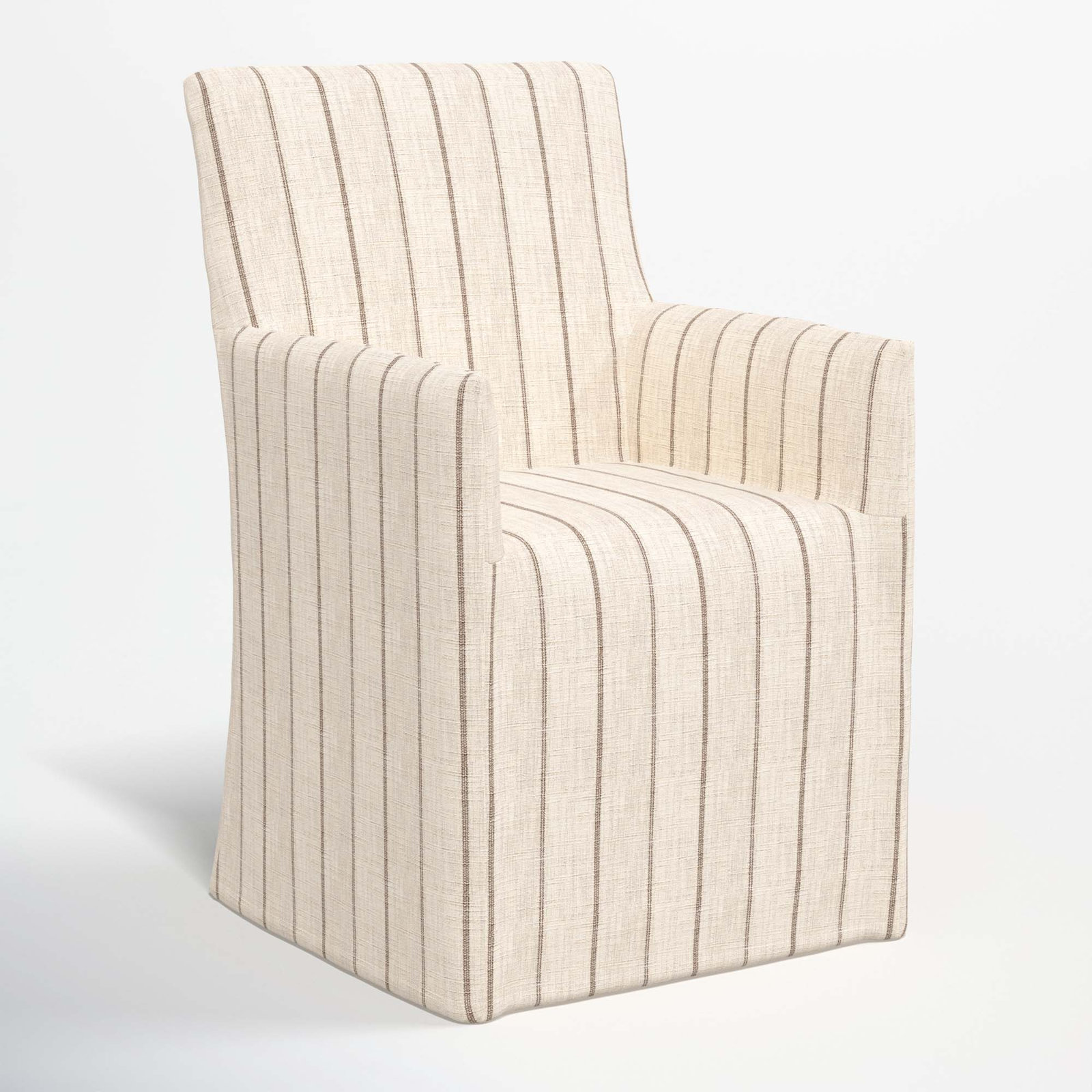 Silvia Dining Armchair, Fritz Charcoal Stripe
