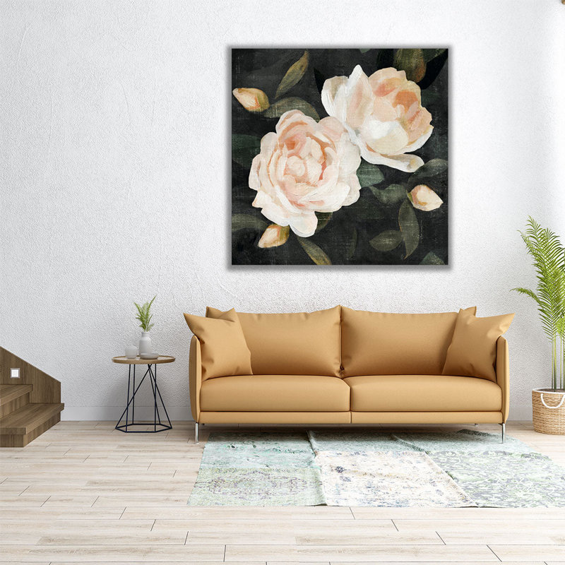 «Soft Garden Roses II», reproduction d'art sur toile, H 12 po x l 12 po
