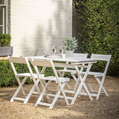 Candase 4 - Person Wood Patio Dining Set with Rectangular Table