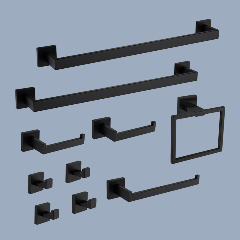 10 - Piece Bathroom Hardware Set, Matte Black