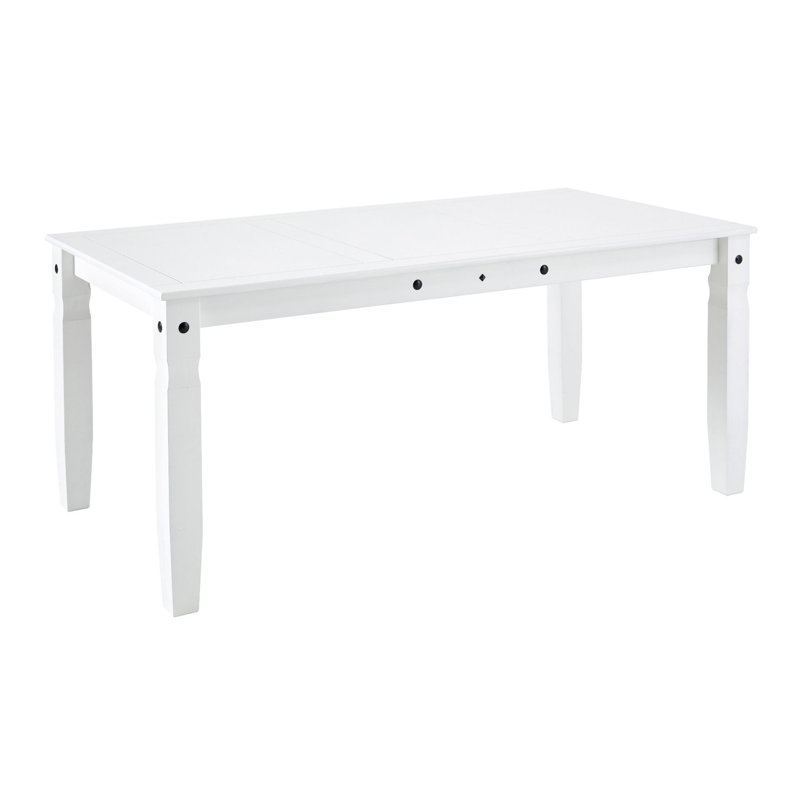 Pine Solid Wood Dining Table, White