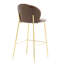 2 tabourets de bar en similicuir brun foncé, pieds dorés pour le luxe, structure, coussin confortable, salle à manger avec dossier bas, 2 tabourets d'intérieur, revêtement, pieds, sièges, cuisine et maison idéales
