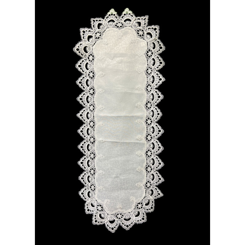 Nappe carrée blanche à motif floral brodé et découpé, décoration de table carrée en lin de 36 pouces, résistance à l'eau, lavable en machine