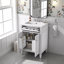 Meuble-lavabo 24 po avec 2 portes et tiroir escamotable, armoire de rangement de salle de bain avec lavabo, portes à fermeture en douceur avec organisateurs-120193919