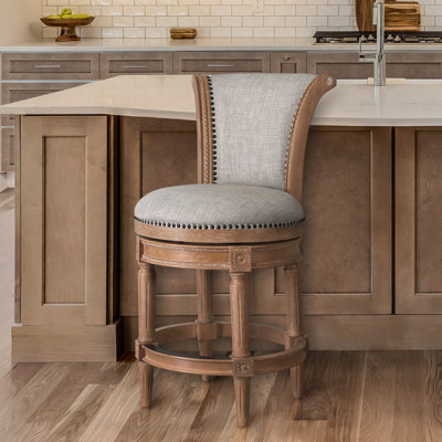 Upholstered Swivel Counter and Bar Stool