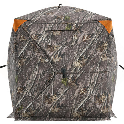 Store de chasse, store à travers le sol à 270 °, store de cerf escamotable pour 1 à 2 personnes avec sac de transport, tente de chasse résiliente portative, filet transparent à sens unique pour la chasse au dindon et au chevreuil