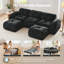 Canapé modulaire en velours avec 2 repose-pieds Camber-967251481-968777980