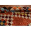 Checkered Wool Orange Moroccan Oriental Area Rug 7x10