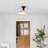 Camila 14" 1-Light Classic Industrial Indoor/Outdoor Iron LED Semi Flush Mount-767851259