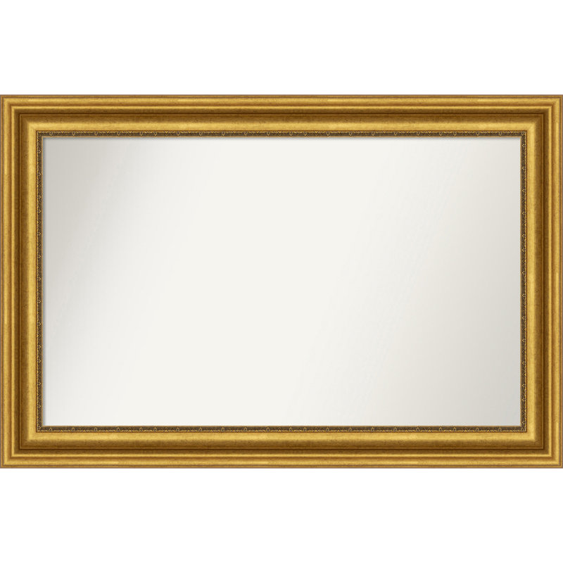 Miroir de salle de bain Jashawna, 27,75 po x 41,75 po, Doré