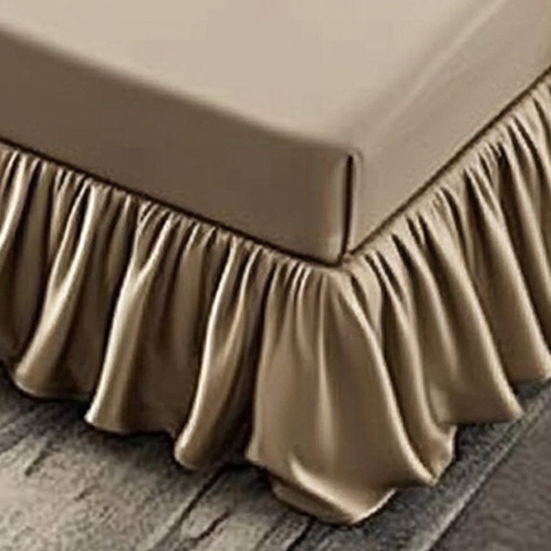 Solid Pleated Silk Bed Skirt