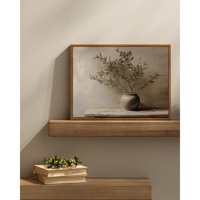 Framed Wall Art, Olive Branch Still Life Print, Farmhouse Style, Living Room, Bedroom, Bathroom, Office