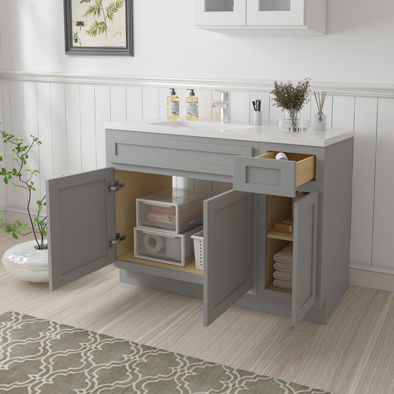 45'' Single Bathroom Vanity Base Only, Gray