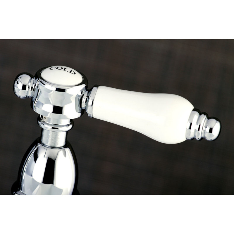Kingston Brass Bel-Air Two-Handle 2-Hole Deck Mount Bridge Kitchen Faucet, Polished Chrome