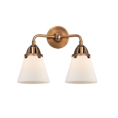 Éclairage pour meuble-lavabo à 2 cônes 6 po, 2 lumières et 14 po Shauna