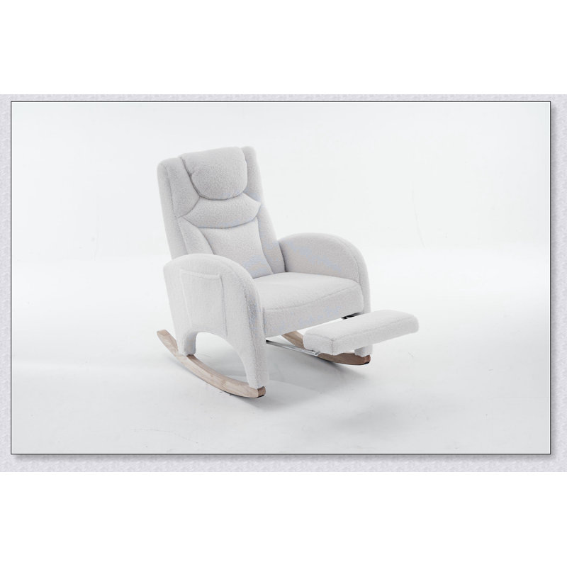Chaise berçante avec repose-pieds réglable Teddy , Ivoire ivoire