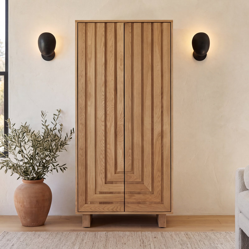 Sumi Solid Wood Armoire, Natural