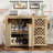 Checkerboard Pattern Design Kitchen Island with Drop Leaf