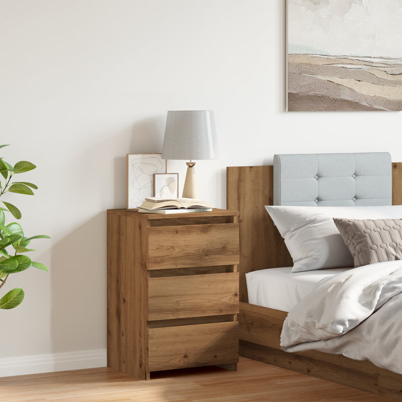 Cowlic Bed Cabinet 40x35x62.5 cm Engineered Wood, Artisan Oak, 1