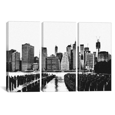 'Manhattan Skyline' Graphic Art Print Multi-Piece Image on Canvas