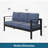 73" All-Weather Aluminum Patio Sofa, 3 Seat Outdoor Couch With  Thick Blue Cushions & Black Frame-1199417981-1199417982