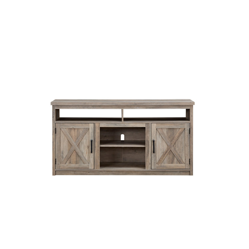 Crédence de rangement l 57,87 po Mahkaylah, Gris délavé, Non