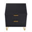 Table de chevet cannelée 20 po Dumbo en noir (2 tiroirs)-1231897915