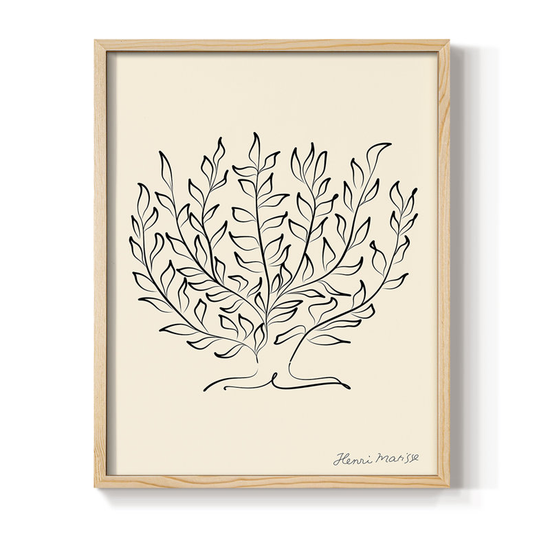 Matisse CCII, reproduction d'art encadrée - bois massif, H 15 po x l 12 po