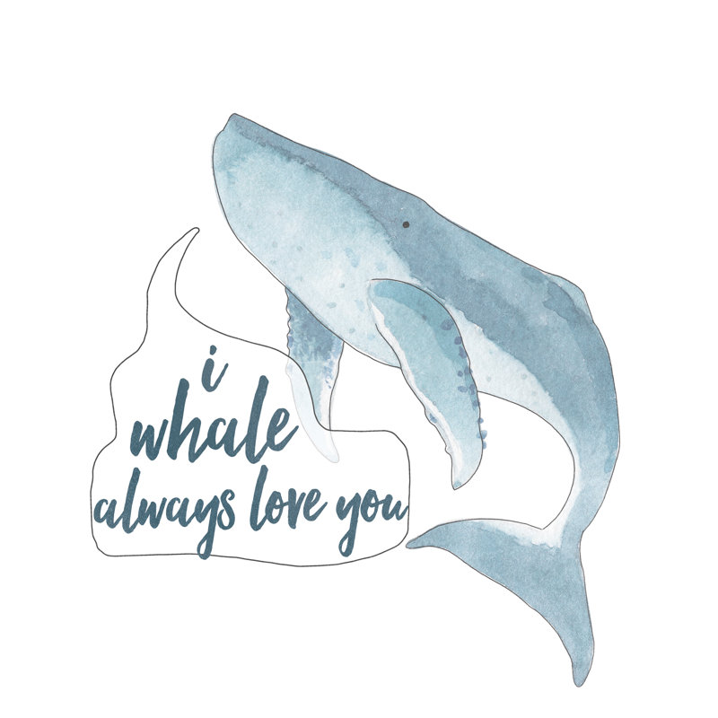 Whale Always Love - Wrapped Canvas Print, 76cm H x 76cm W x 3.8cm D