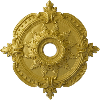 Endurathane Benson Classic Ceiling Medallion, 28 3/8"OD x 3 3/4"ID x 1 5/8"P (Fits Canopies up to 6 1/2"), Hand-Painted Rich Gold Finish