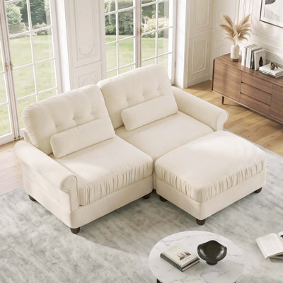 Upholstered Chenille with Ottoman Sectional