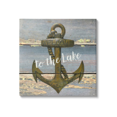 «Rustic Welcome Anchor», art mural sur toile par GraffiTee Studios