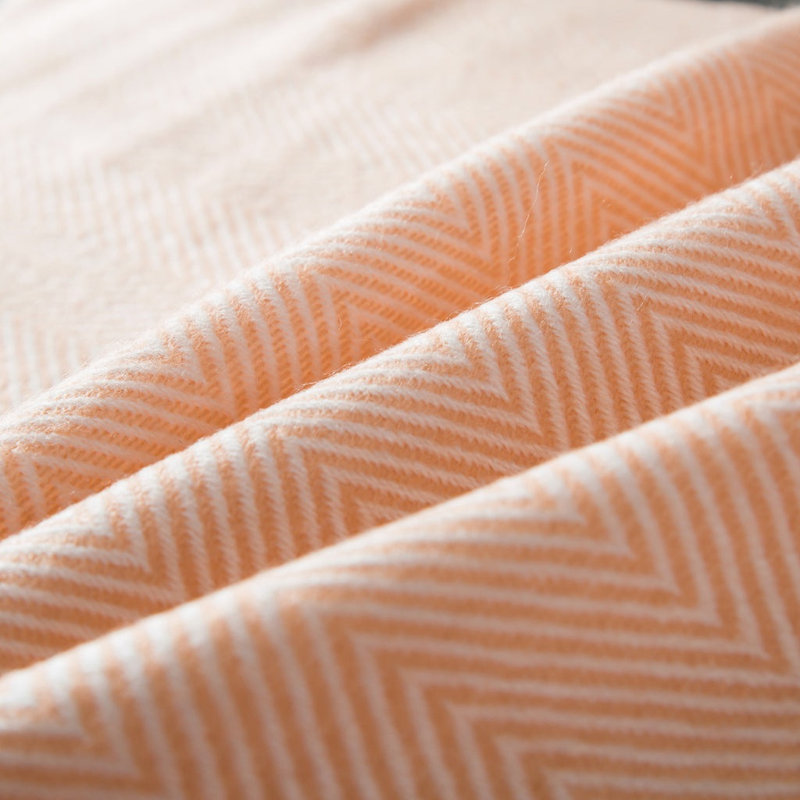 Herringbone Throw Blanket, Peach