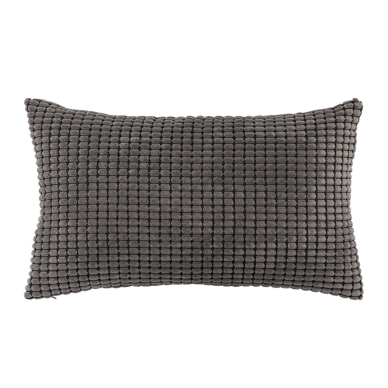 Coussin en velours côtelé doux, Gris foncé