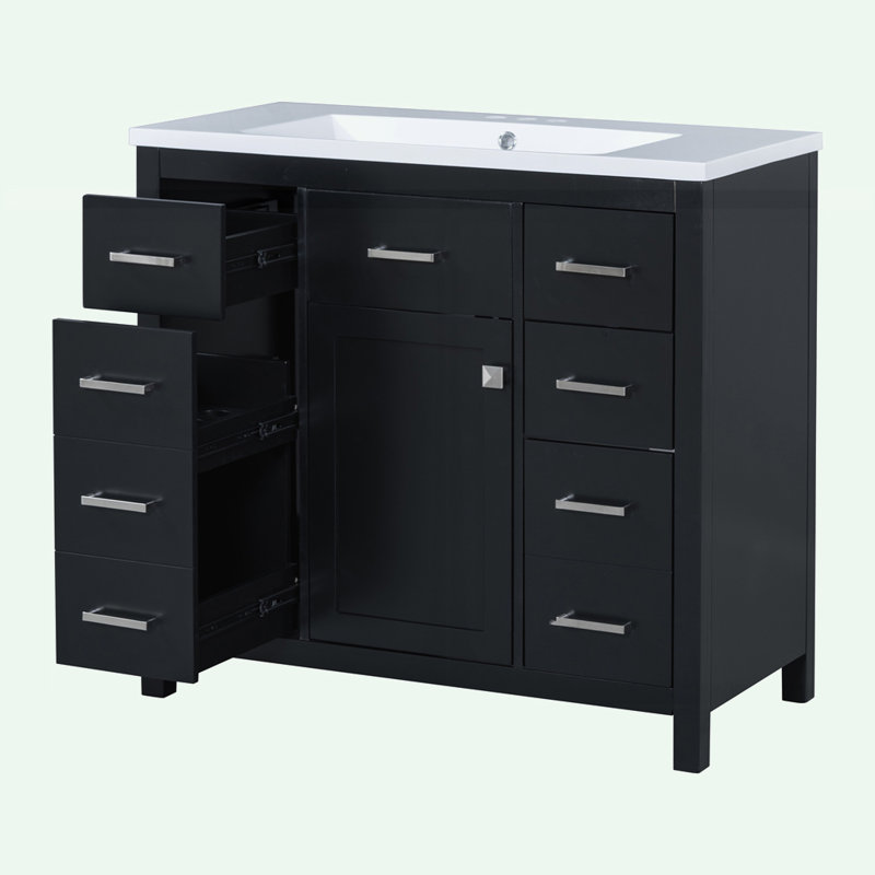 Meuble-lavabo moderne avec espace de rangement multifonctionnel