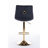 Of 2 Black Velvet Swivel Bar Stools, Base And Footrest, Adjustable Height With Mechanical Lift System 2pcs Chairs, Footrest Base, Attractive Design-706506894