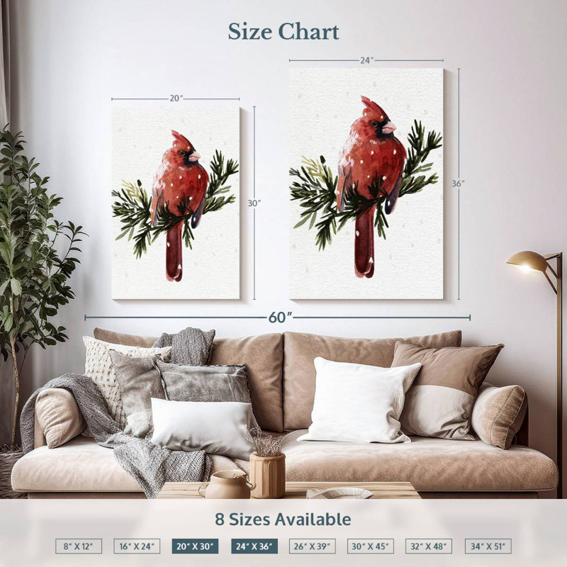 Brampt Cardinal With Snow I, 36" H x 24" W