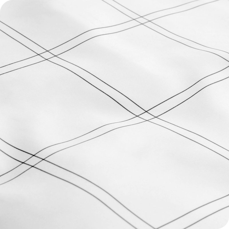Queen White/Grey Microfiber Deep Pocket Plaid Fitted Sheet Set