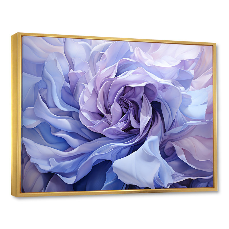 «Twist Lavender Rose - Abstract Spirals», art mural, H 16 po x l 32 po x P 1 po, Impression noire sur toile encadrée
