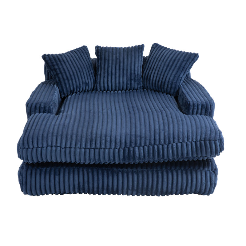 Upholstered Chaise Lounge, Navy