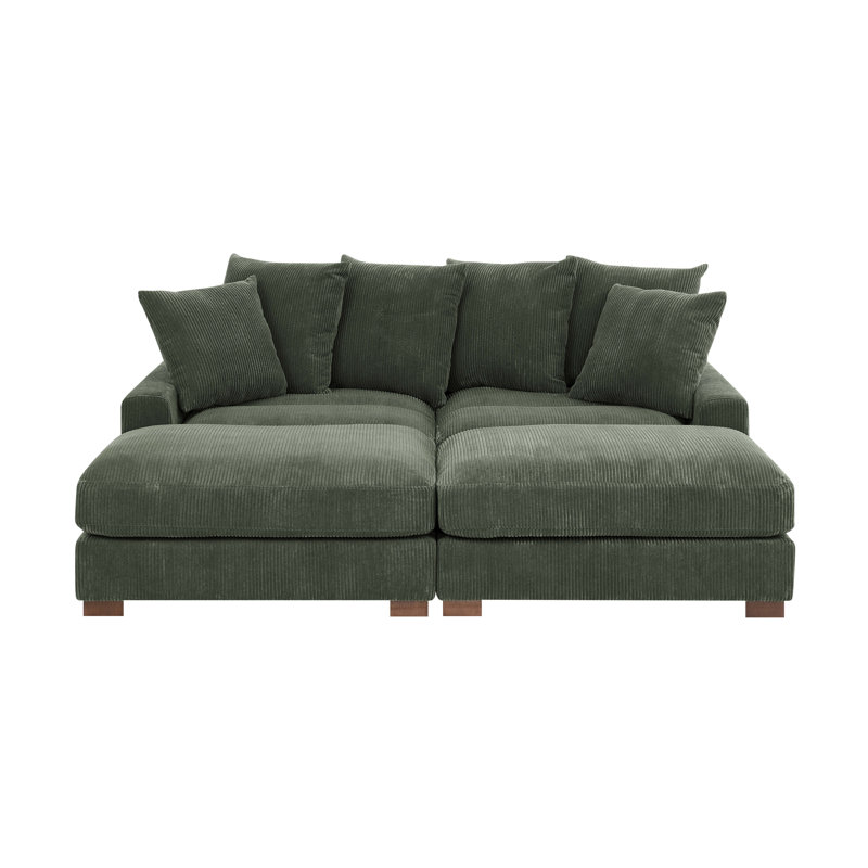 Zaheer Corduroy Sofa, Green
