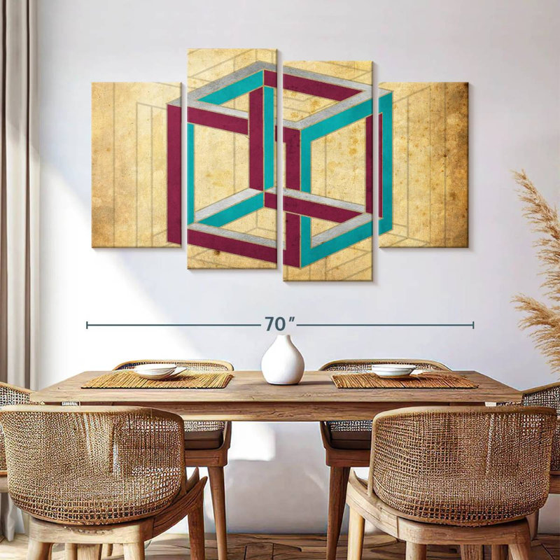Illusion de cube géométrique Avery, H 42 po x l 68 po