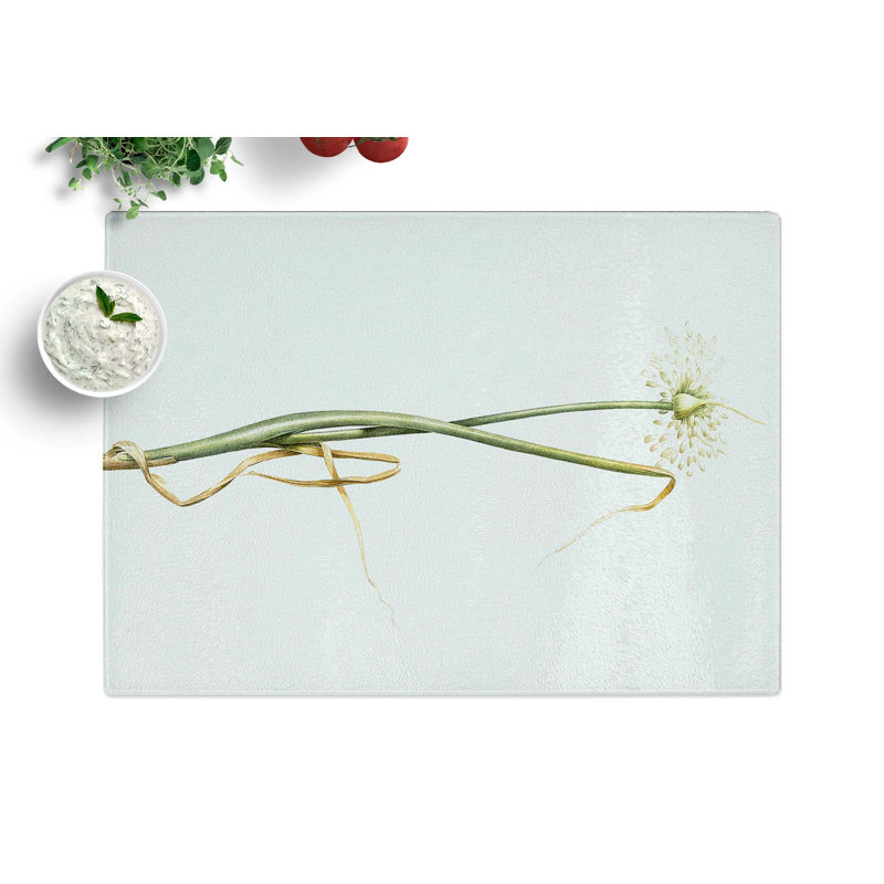Tempered Glass Wild Onion Flowers by Pierre-Joseph Redoute Chopping Board, 28.5 cm x 20 cm