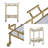 Antique Brass Twig Bar Cart with Two-Tier Glass Shelves - Stylish, Mobile 23.6"L x 29.9"H