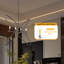 Luminaire suspendu en métal à 4 branches en laiton noir mat L 29 po x l 15 po x H 37,5 po